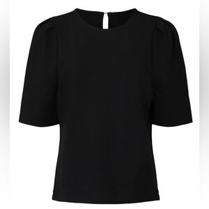 J. Crew Ponte Puff Sleeve Top Black XXL